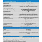 SmartSolar MPPT 150/35 charge controller specifications sheet showing features, ratings, and technical details.