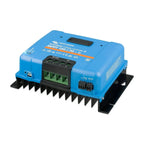 Victron SmartSolar MPPT 150/70-Tr solar charge controller with blue casing, black heat sink fins, and green terminal connecto