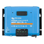 Victron Energy SmartSolar MPPT 150/70-Tr charge controller, blue rectangular device with black terminal block and status indi