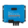 Victron Energy SmartSolar MPPT 150/85-MC4 blue charge controller with battery and PV connectors visible below.