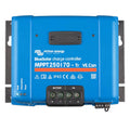 Victron BlueSolar MPPT 250/70-Tr VE.Can charge controller, blue rectangular device with battery and PV terminal connectors.