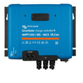 Victron Energy SmartSolar MPPT 250/100-MC4 VE.Can charge controller, blue rectangular device with battery terminals and PV co