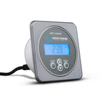 Victron Energy MPPT Control remote display panel with blue LCD screen showing 22.9V, three control buttons, and power cable a