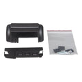 Victron WireBox-S terminal cover components: black plastic housing, base plate, and hardware kit in clear bag.
