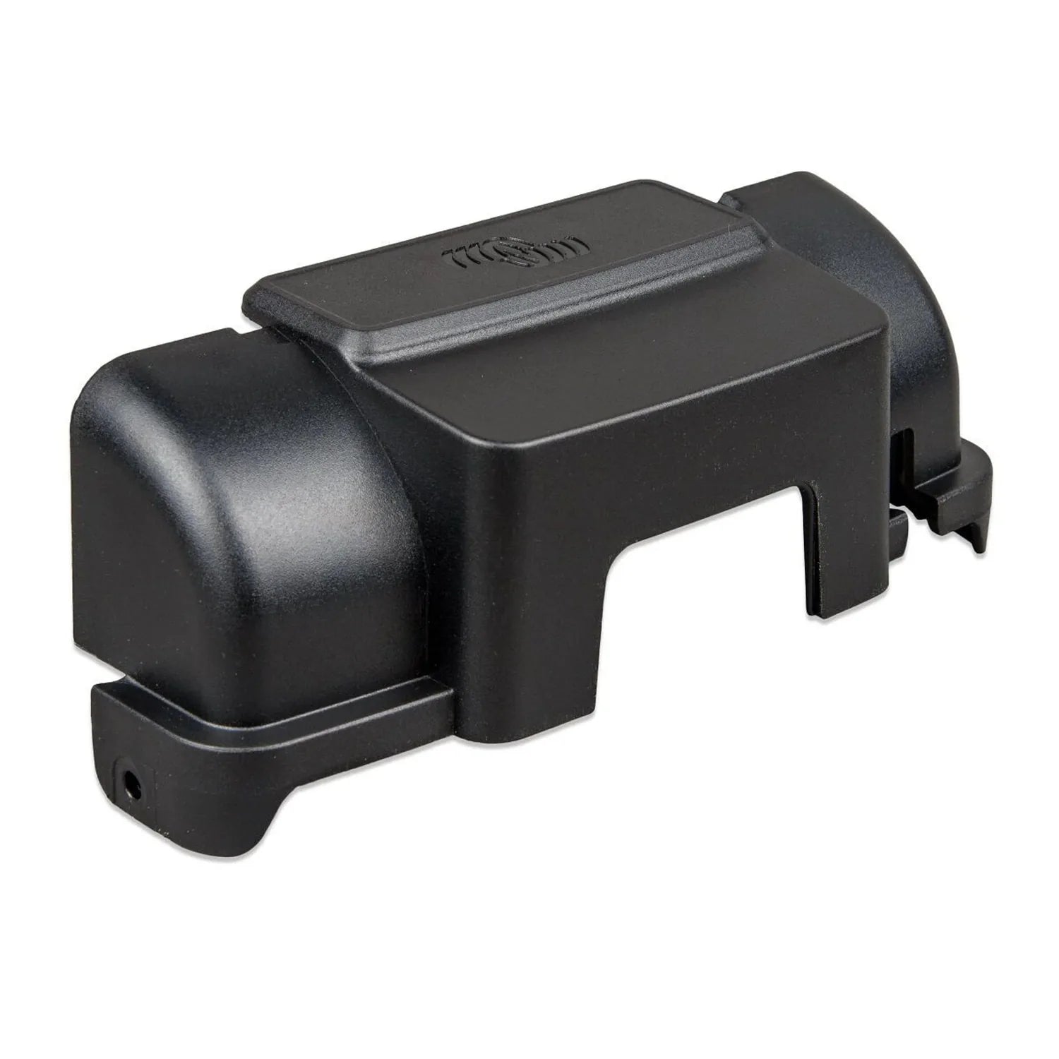 Black plastic protective cover for Victron MPPT solar charge controller, shown as standalone product against white background