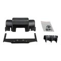 Victron WireBox-L component parts displayed including black housing unit, mounting bracket, hardware bag, and cable managemen