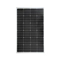 180W monocrystalline solar panel with black cells in aluminum frame, shown straight on against white background.