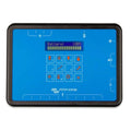 Victron Energy SHS 200 MPPT solar controller with blue touchscreen display showing 100% battery level and 12 control buttons.