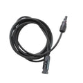 Black coiled solar cable with two-pin connectors at each end, approximately 5 meters long.