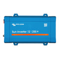 Victron Energy Sun Inverter 12/250 blue rectangular device with mounting brackets and QR code label.