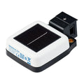 Victron SolarSense 750 wireless solar monitor with white body, black base, and detached black sensor unit with solar panel an
