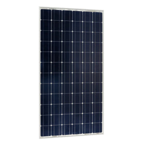 Victron 235W monocrystalline solar panel with 72 cells arranged in a grid pattern, mounted in white frame against white backg