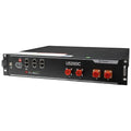 Pylontech US2000C lithium ion battery unit, black rackmount chassis with network ports, power switch, status indicators, and 