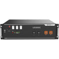 Pylontech US3000C lithium battery unit, front-facing product photo showing black metal chassis with control panel, indicator 