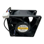 Black DC cooling fan assembly with mounting bracket, white connector, and yellow Yccfan model label visible.