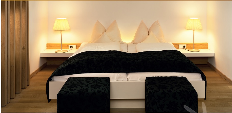 LED Lamps in hotel. Bedroom LED lights