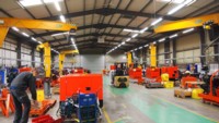 LED T8 tube lights installed in production hall