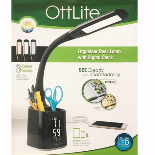 ottlite desk lamp with digital clock